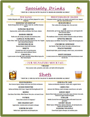 menu and drinks image